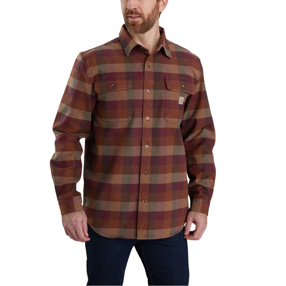 Carhartt Loose Fit Plaid Shirt - Brown & Burgundy